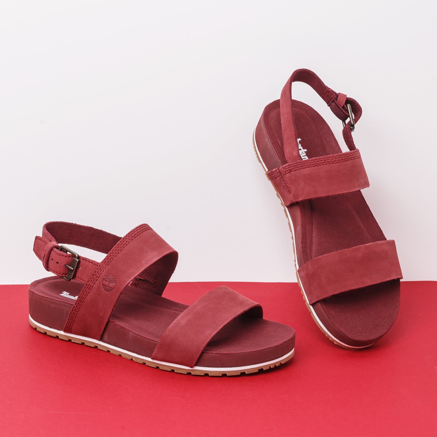 Damskie sandały TIMBERLAND MALIBU WAVES 2BAND SANDAL tb0a289n2111 kolor bordowy