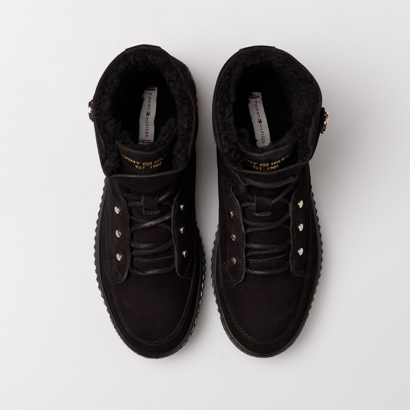 Damskie sneakersy (buty) TOMMY HILFIGER WARMLINED LACE UP BOOT fw0fw06798bds kolor czarny