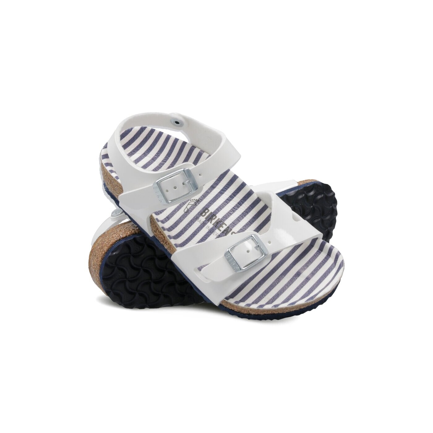 Dziecięce sandały / klapki BIRKENSTOCK RIO NAUTICAL STRIPES WHITE 1012717 kolor biały