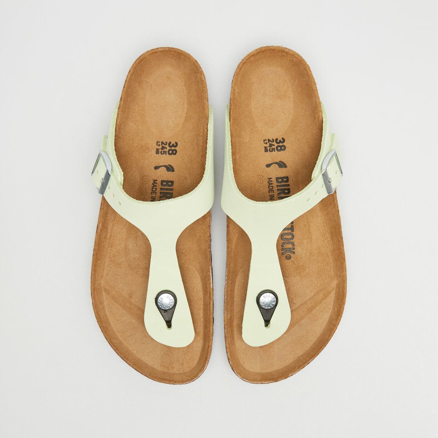 Damskie klapki BIRKENSTOCK GIZEH LENB FADED LIME 1026562 kolor żółty