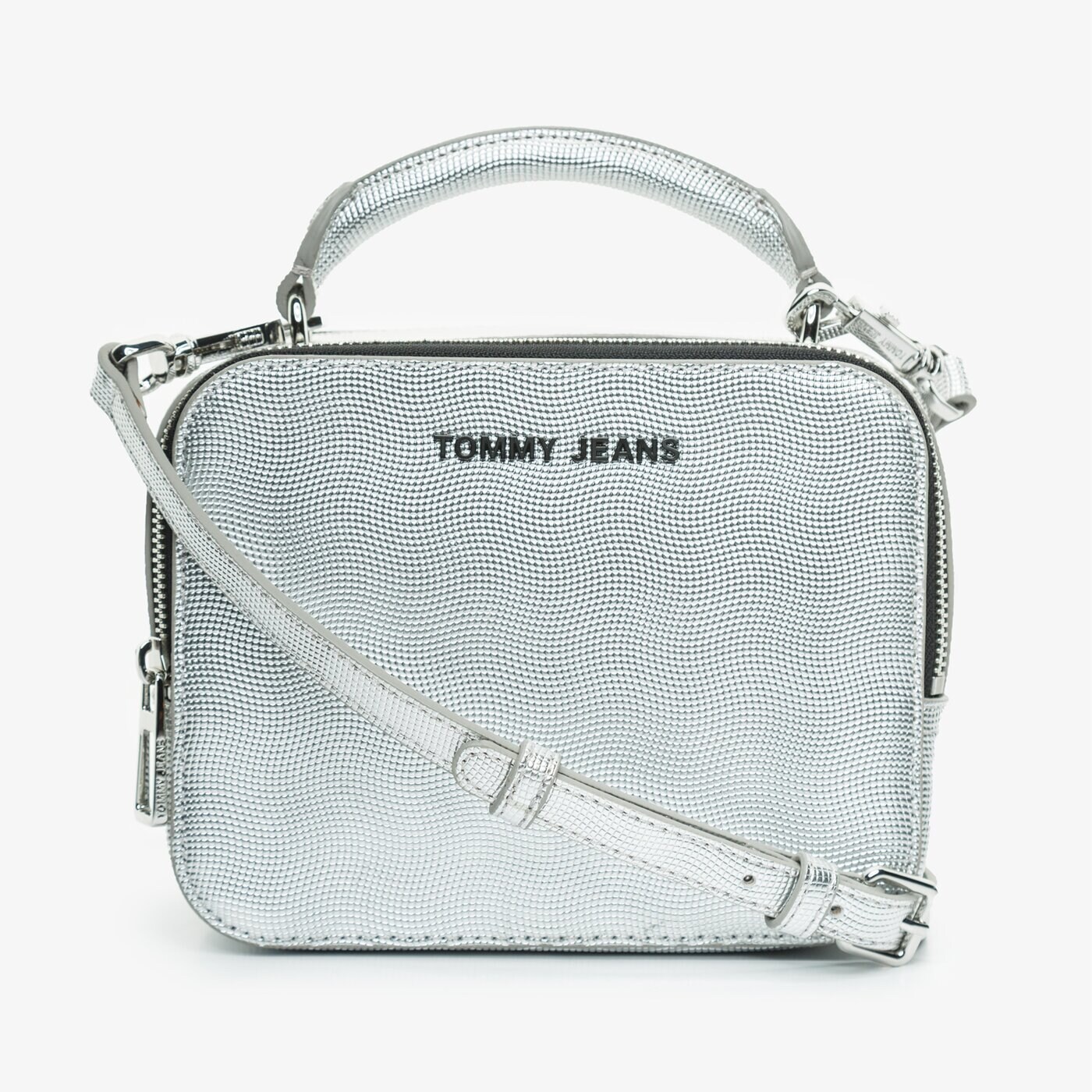 Damska torebka TOMMY HILFIGER TOREBKA TJW FEMME PU CROSSOVER METALIC aw0aw098600im kolor srebrny