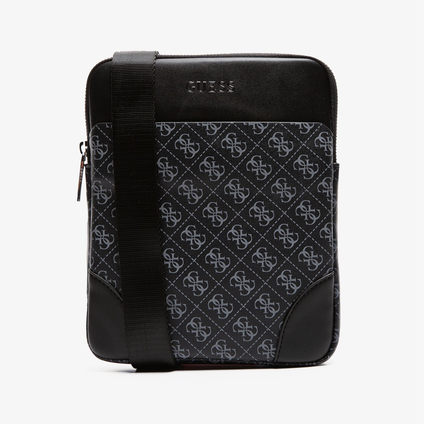 GUESS TORBA MAHATTAN LOGO FLAT CROSSBODY hm6765pol94bla kolor czarny