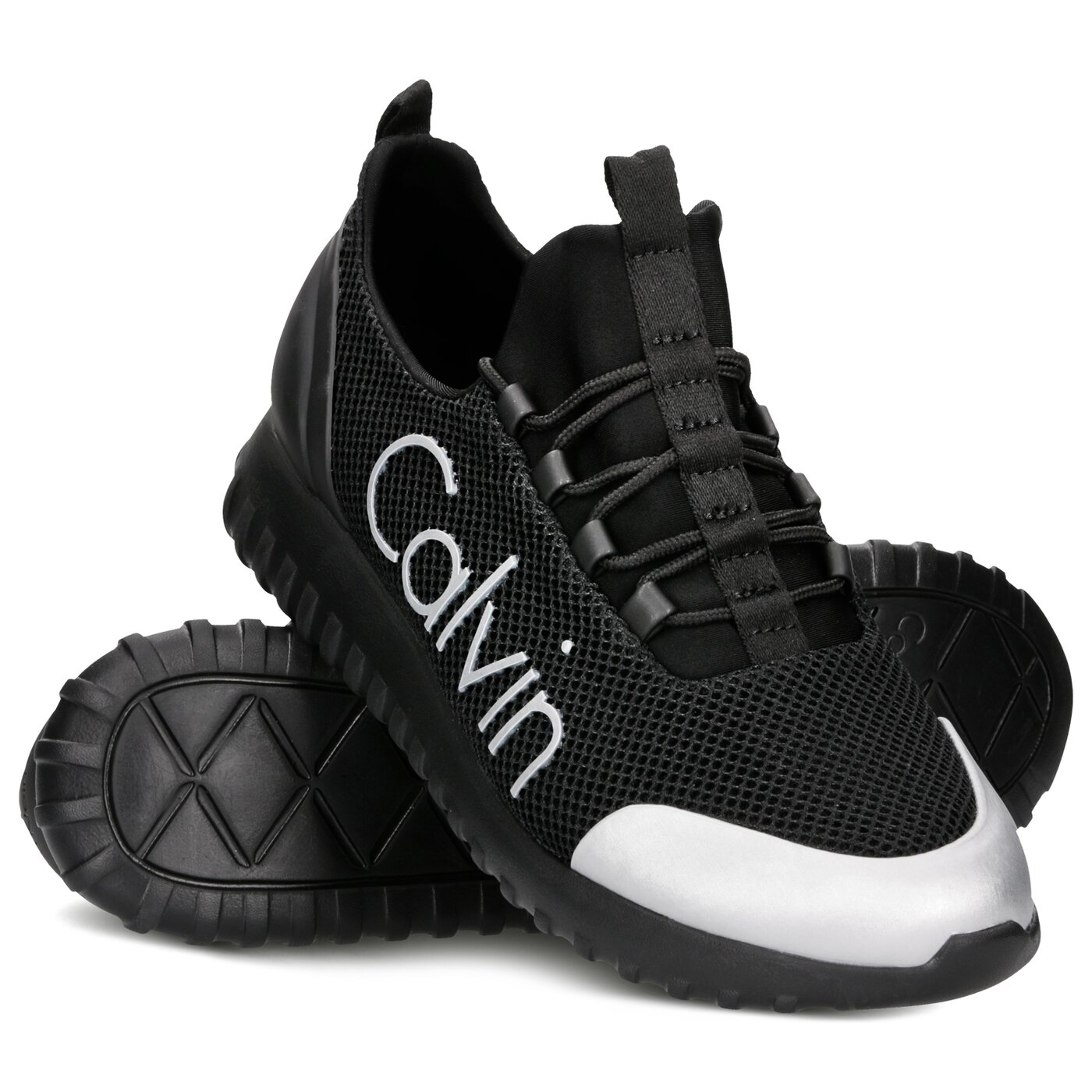 Męskie sneakersy (buty) CALVIN KLEIN RON MESH/BRUSHED METAL s0506001 kolor czarny