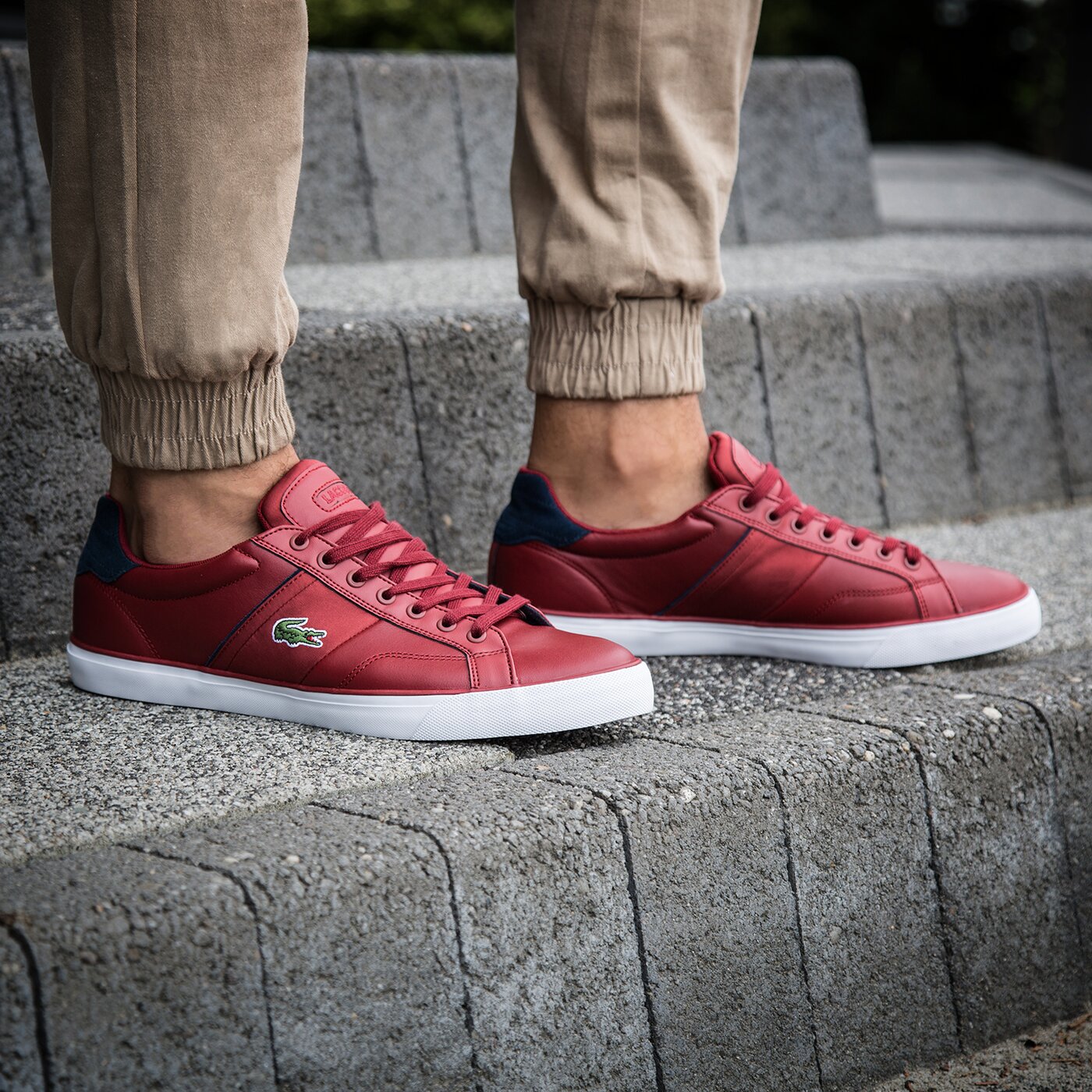 Męskie sneakersy (buty) LACOSTE FAIRLEAD 316 1 732spm0013112 kolor bordowy