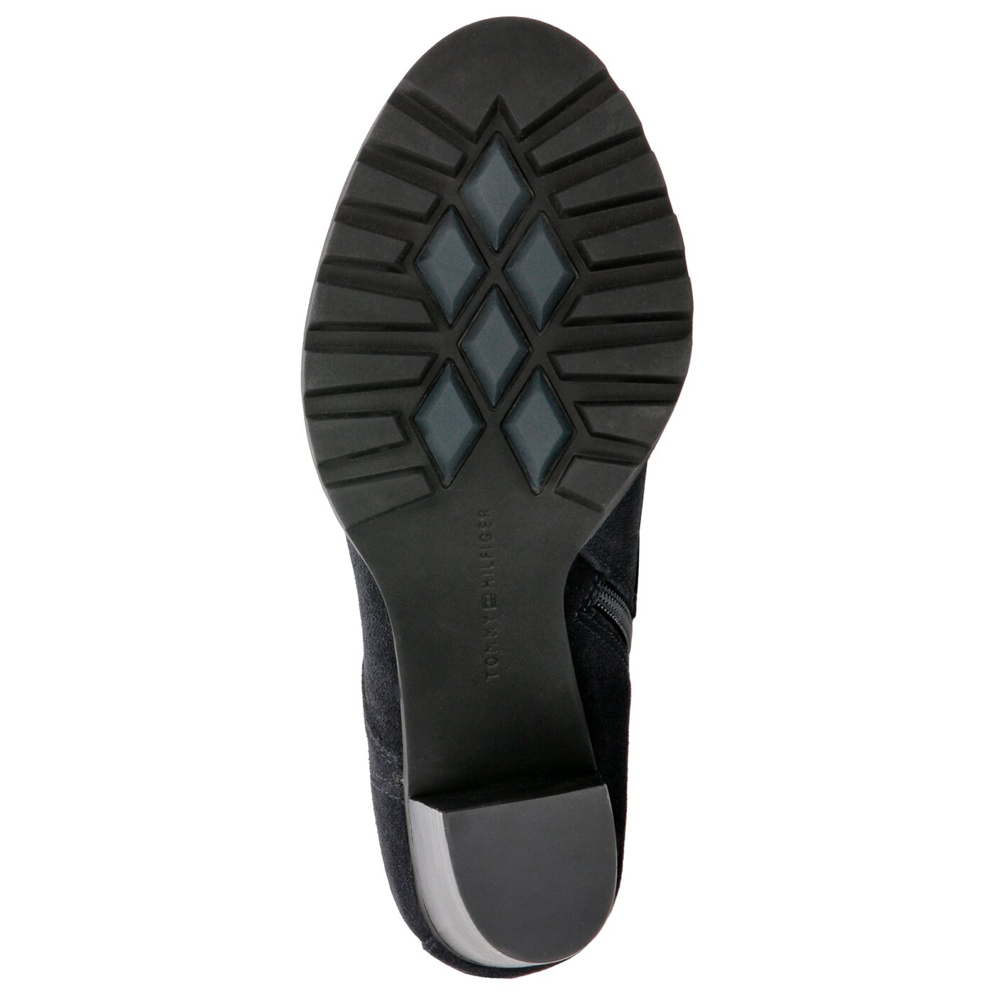 Damskie botki / sztyblety TOMMY HILFIGER BASIC HIKING HEELED BOOT SUEDE fw0fw03569403 kolor granatowy