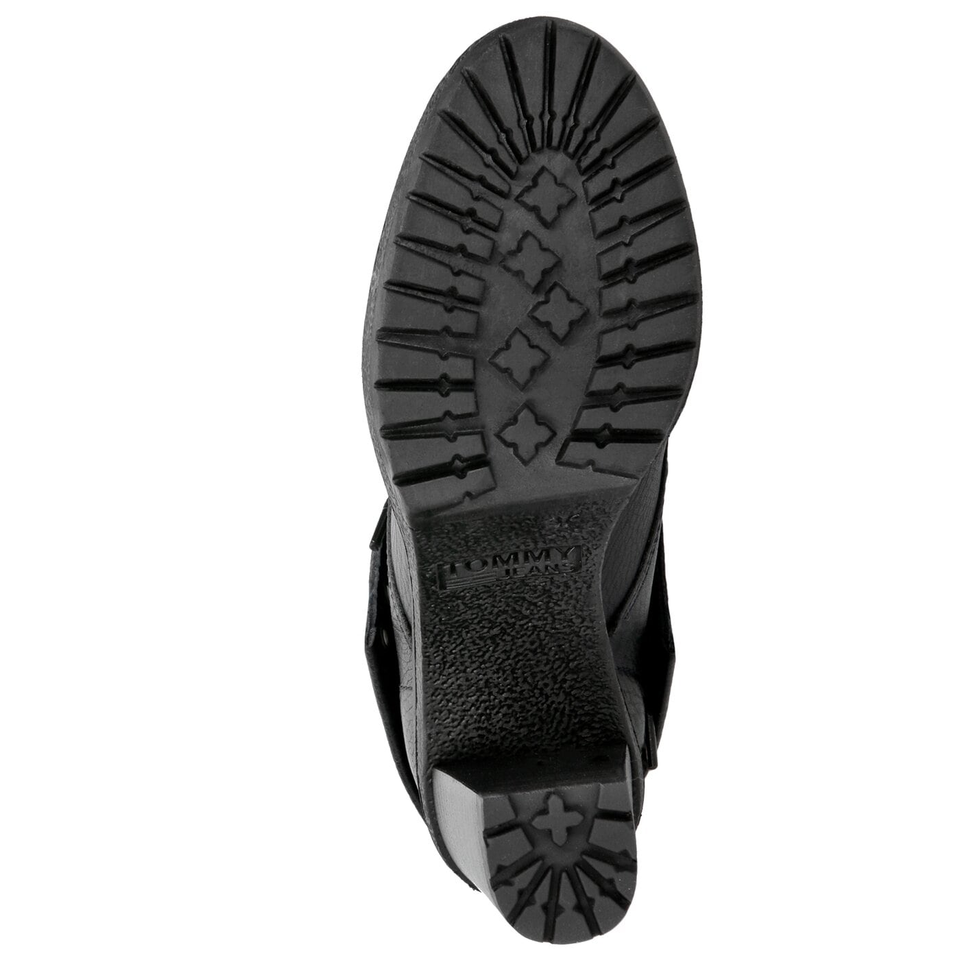 Damskie botki / sztyblety TOMMY HILFIGER BIG FLAG LACE UP HEELED BOOT en0en00252990 kolor czarny