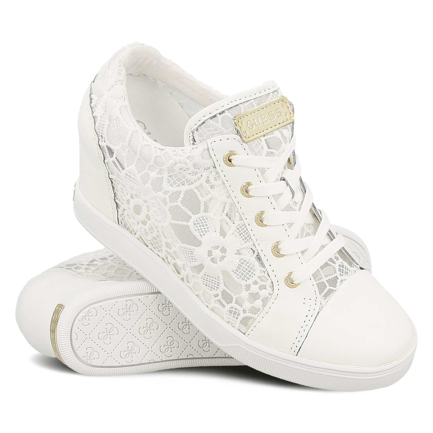 Damskie trampki GUESS FINNA flfin1lac12white kolor biały