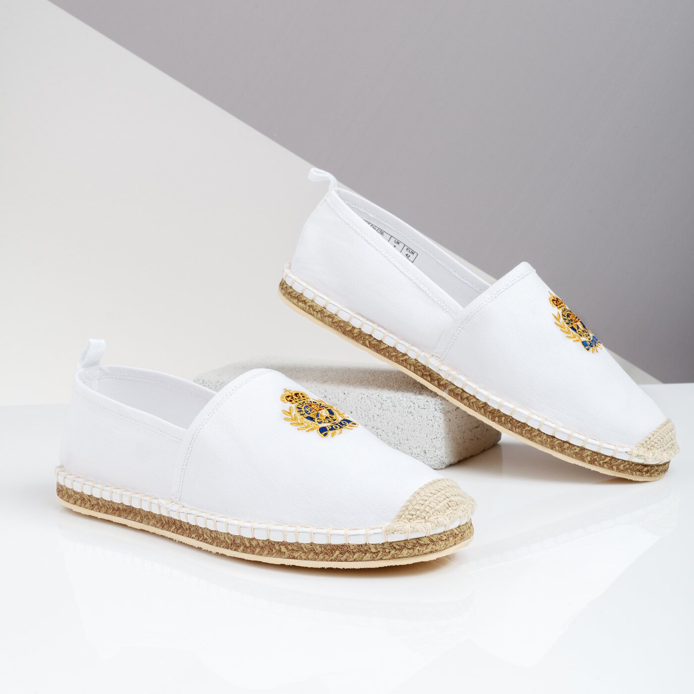 Męskie półbuty POLO RL BARRON SHOE CASUAL WHITE WASHED TWILL 803745775003 kolor biały