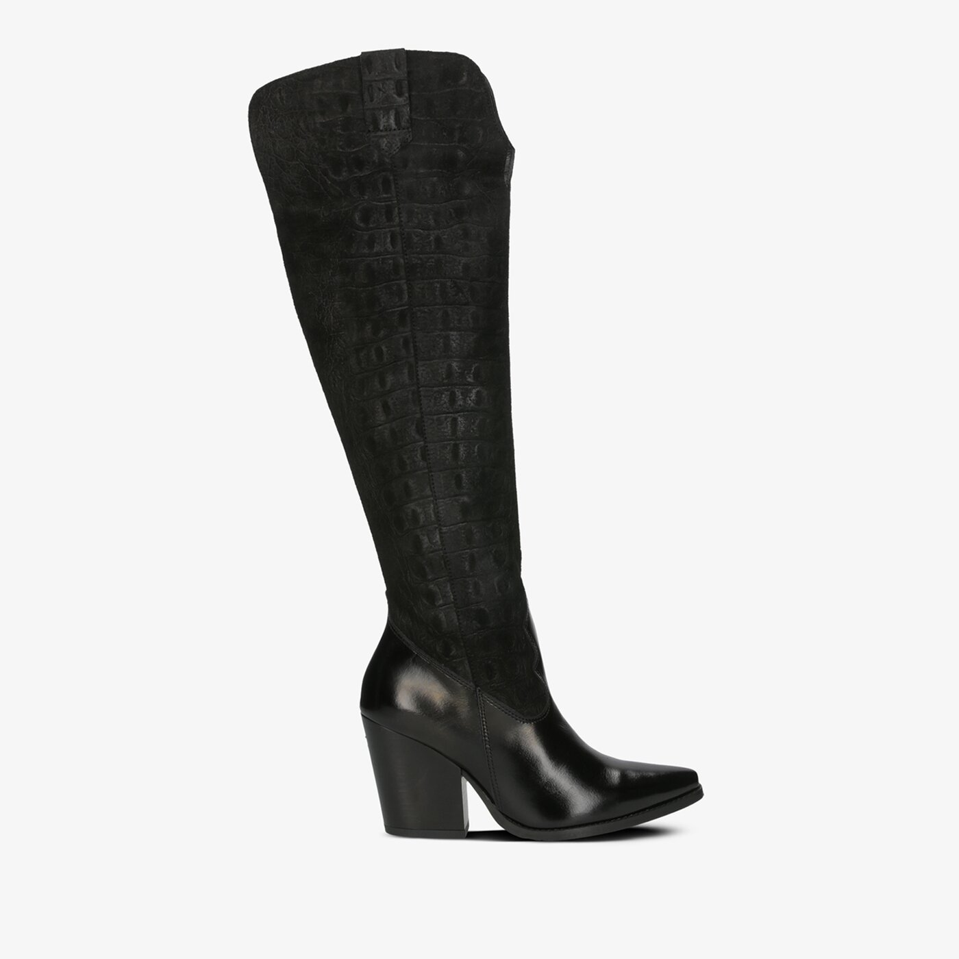 Damskie kozaki SYMBIOSIS HIGH WILD WEST  sywc219019 kolor czarny